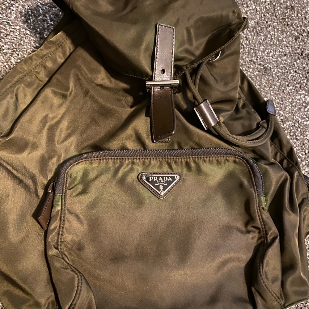 AUTHENTIC PRADA DARK GREEN BACKPACK PURSE